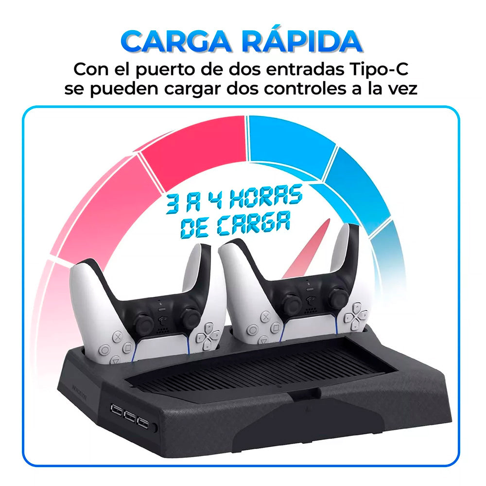 Base Cargador y Soporte para Consola PS5 con Ventilación