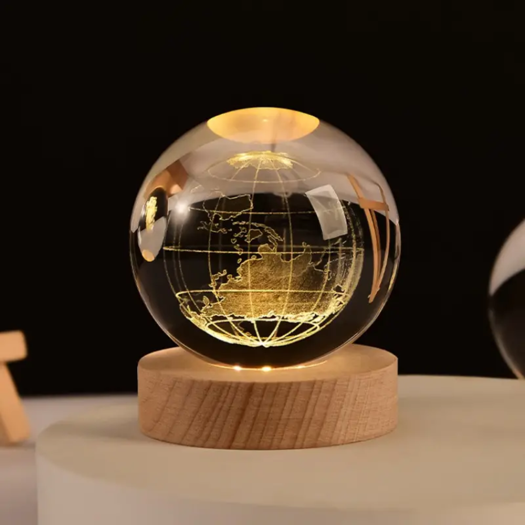 Lampara esfera 3d - 8 cm con interruptor Varios modelos