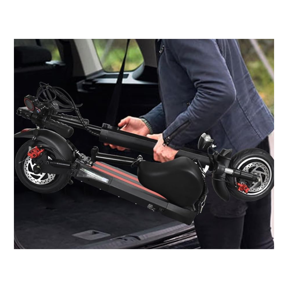 Scooter Eléctrico Plegable con Asiento para Adultos - Alta Potencia, Diseño Compacto y Seguro