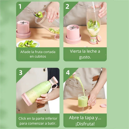 Licuadora Portátil Mini Juice 420ml - Potente, Compacta y Resistente al Agua