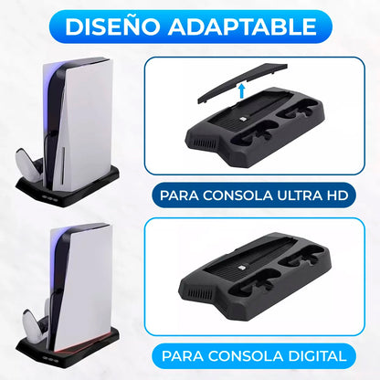 Base Cargador y Soporte para Consola PS5 con Ventilación