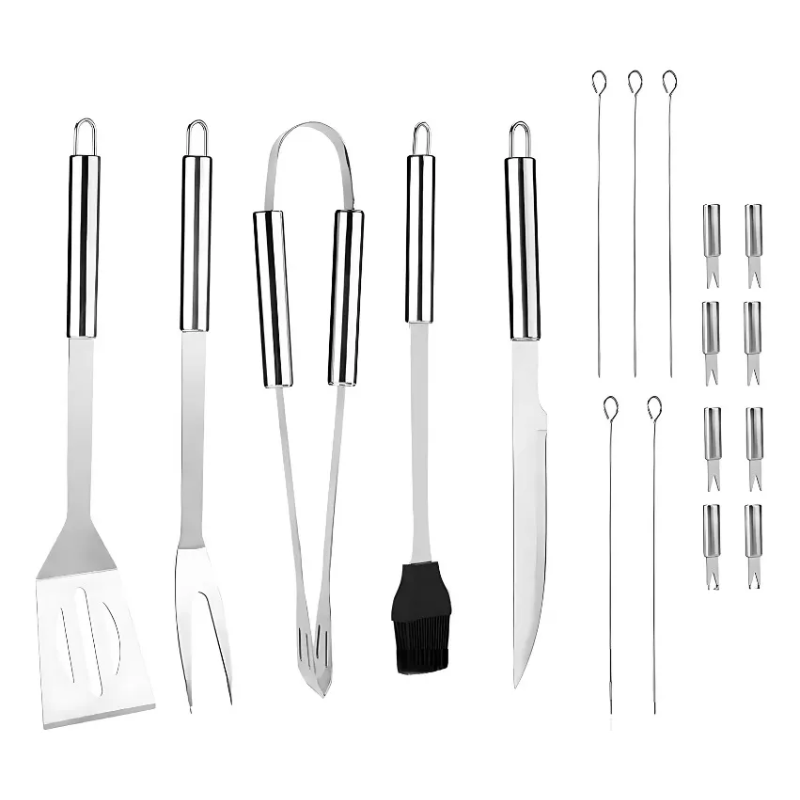 Kit Portátil Mini Parrilla Plegable + 18 Utensilios de Asador