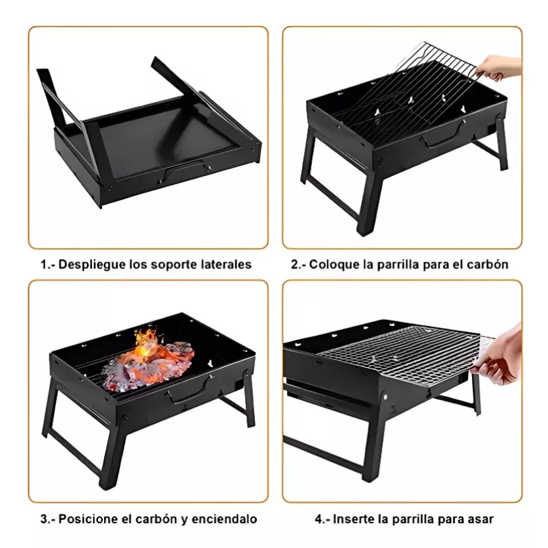 Kit Portátil Mini Parrilla Plegable + 18 Utensilios de Asador