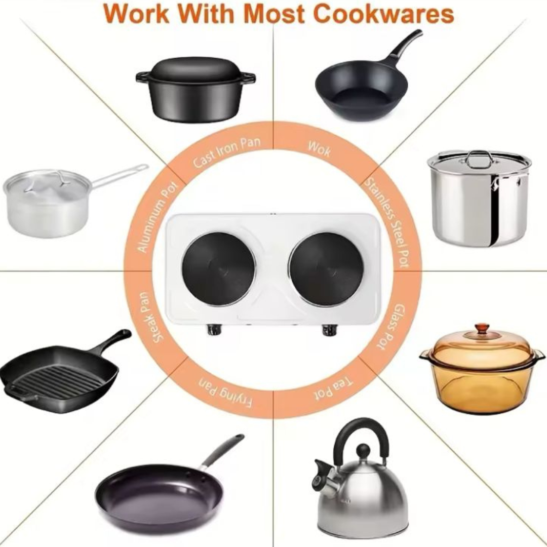 Cocina Eléctrica de Dos Platos Lisas - Hot Plate 2000W