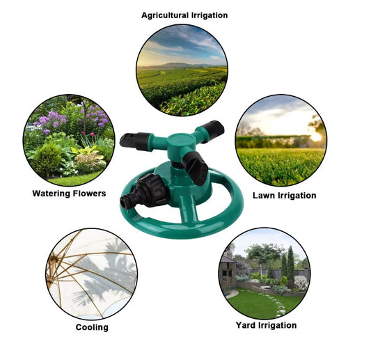 Rociador de Agua Giratorio para Jardín - Rotación 360°