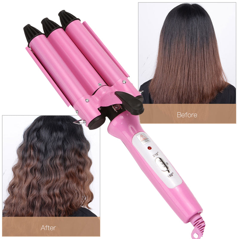 Ondulador Rizador de Pelo Profesional - Varita de Cerámica con 3 Barriles de 25mm 🌊✨