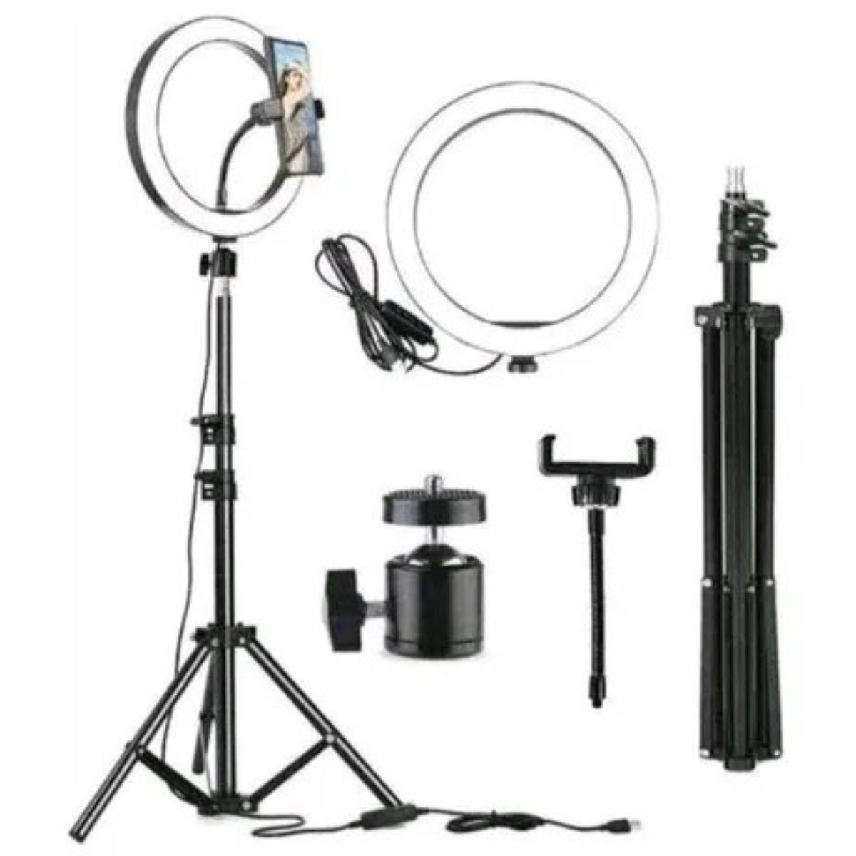 Aro de Luz LED 45 cm con Trípode de 2.1 m – Iluminación Profesional al Alcance de tus Manos 💡📸