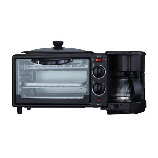 Máquina de Desayuno Multifunción 3 en 1 - Horno Eléctrico, Cafetera y Sartén Integrados