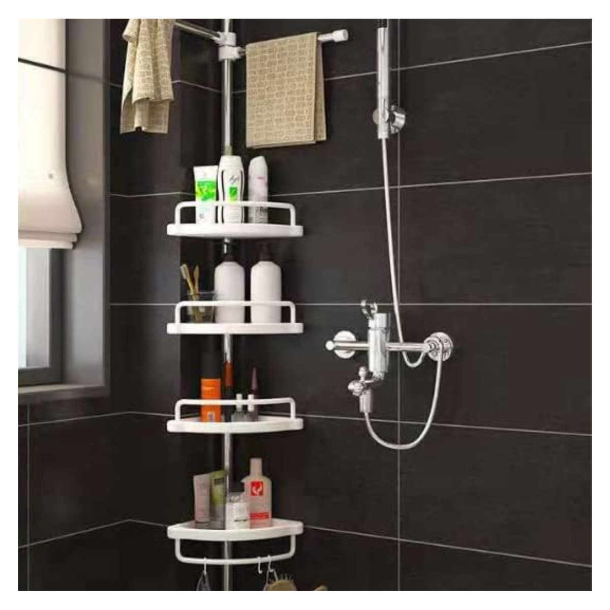 Organizador Esquinero de 4 Niveles para Baños: Orden y Estilo en tu Espacio