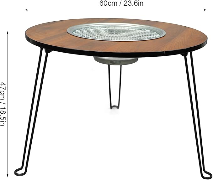 Mesa Plegable con Parrilla para Asado y Exterior