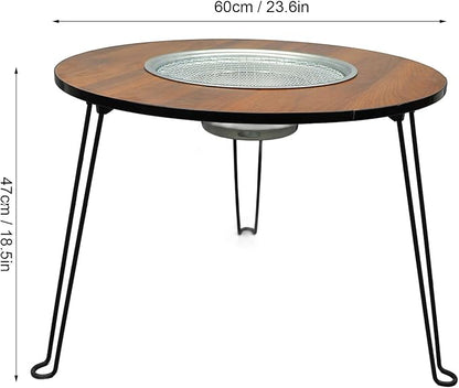 Mesa Plegable con Parrilla para Asado y Exterior
