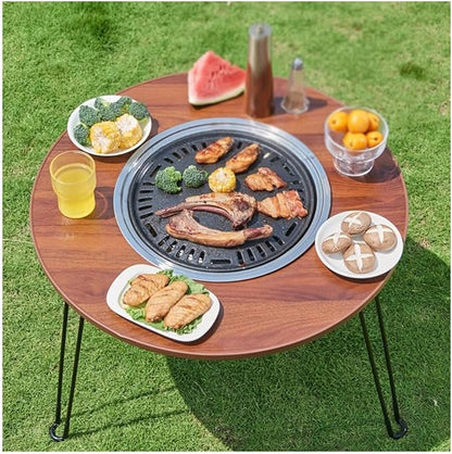 Mesa Plegable con Parrilla para Asado y Exterior