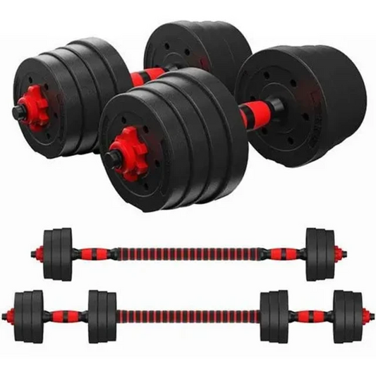 Mancuernas Ajustables con Barra de Unión 20KG - Perfectas para Entrenamiento en Casa