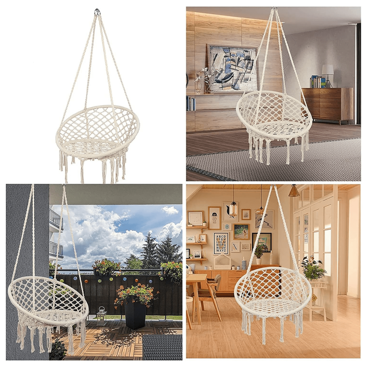 Silla Hamaca De Macrame Resistente